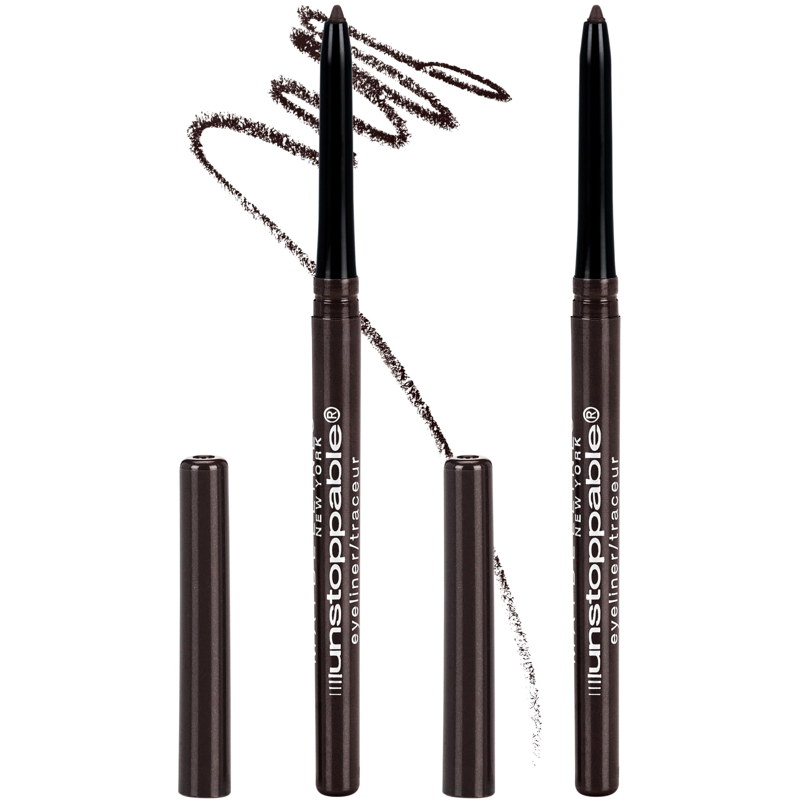 MAYBELLINE Unstoppable Waterproof Mechanical Brown Eyeliner Pencil, Easy to Apply, Smooth Glide, Up to 24 Hour Wear, Espresso, Pack of 2